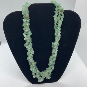 Vintage jade cluster necklace and bracelet set